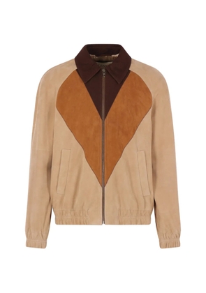 Valentino Garavani colour-block suede jacket - Neutrals