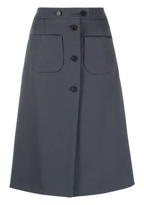 Courrèges A-line cotton midi skirt - Grey