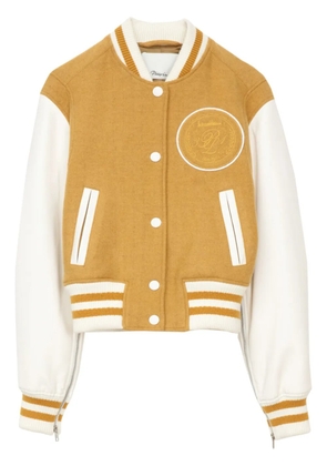 3.1 Phillip Lim logo-patch knitted bomber jacket - Yellow