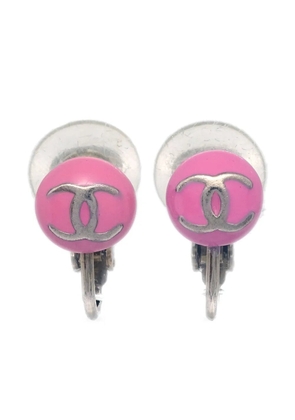 CHANEL Pre-Owned 2003 CC-logo button clip-on earrings - Silver