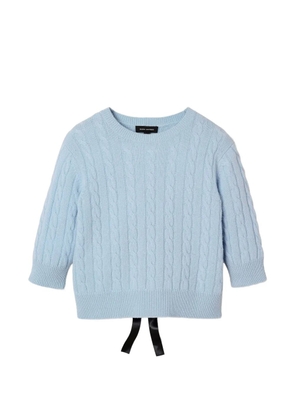 Marc Jacobs open back cableknit bow sweater - Blue