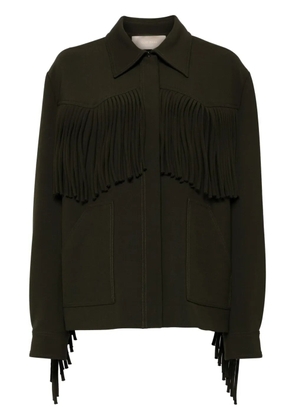 Elie Saab fringed cady jacket - Green