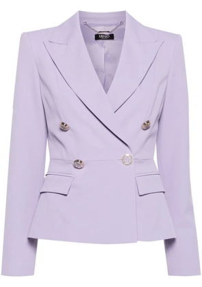 LIU JO double-breasted twill blazer - Purple