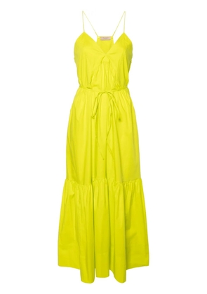 TWINSET ruched-detail poplin maxi dress - Green