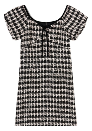 b+ab puff-sleeve tweed dress - Black