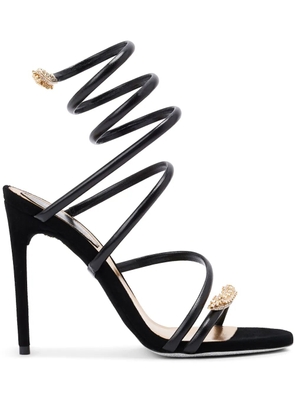René Caovilla 105mm Serpent leather sandals - Black