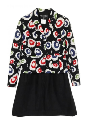 CHANEL Pre-Owned 1986-1988 interlocking CC logo button skirt suit - Black