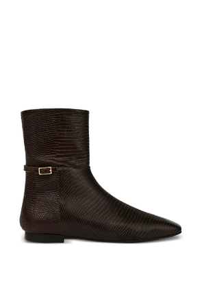 ATP Atelier Barzio lizard-skin effect buckled boots - Brown