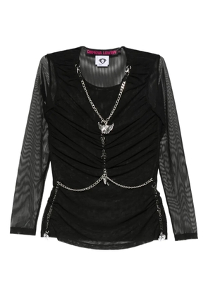 Chopova Lowena chain-embellished top - Black