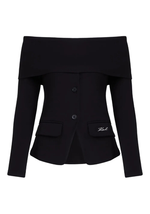 Karl Lagerfeld off-shoulder buttoned top - Black