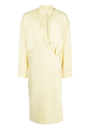 LEMAIRE officer-collar wrap shirtdress - Yellow