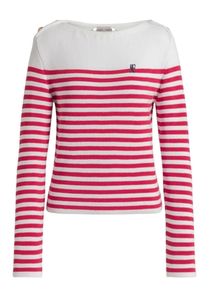 Alberta Ferretti striped button knitwear - White