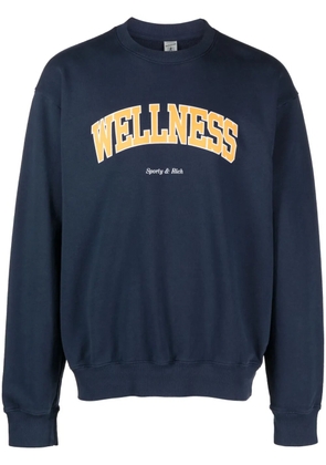 Sporty & Rich text-print cotton sweatshirt - Blue