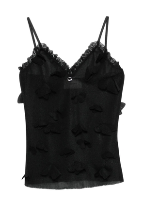Coperni butterflies-appliqué top - Black