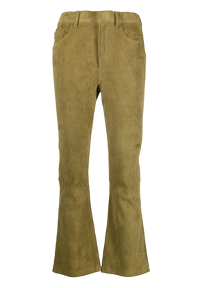 PAULA flared suede trousers - Green