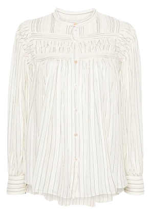MARANT ÉTOILE Plalia striped voile blouse - Neutrals