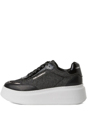 Karl Lagerfeld glitter-panel platform sneakers - Black