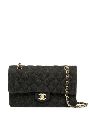 CHANEL Pre-Owned 1998 medium Double Flap denim shoulder bag - Black