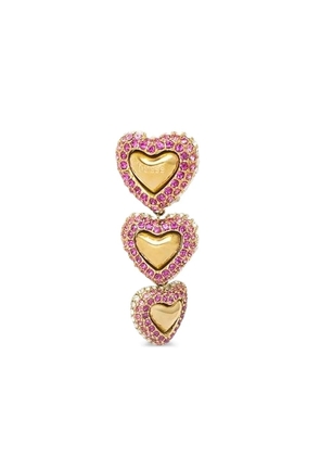 GUESS USA heart-shaped crystal earrings - Gold