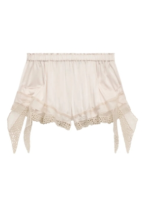 ISABEL MARANT Ildana lace-trimmed shorts - Neutrals
