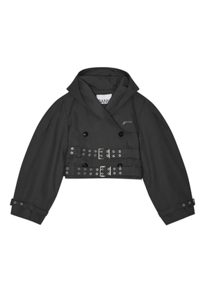 GANNI hooded buckle-fastening jacket - Black