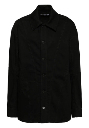 LGN LOUIS GABRIEL NOUCHI corset details denim jacket - Black