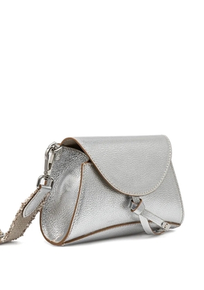 GIANNI CHIARINI Margot metallic-leather fringed-strap crossbody bag - Grey