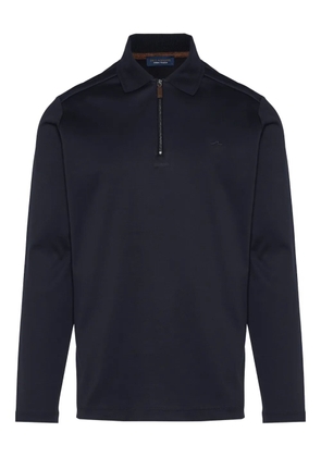 Paul & Shark long-sleeve zip polo shirt - Blue