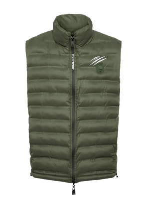 Plein Sport Shanghai quilted claw-print gilet - Green