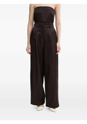 A.L.C. pleated wide-leg trousers - Brown