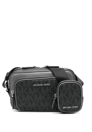 Michael Kors monogram-print leather camera bag - Black
