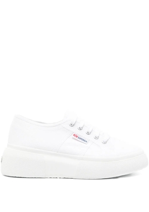 Superga platform lace-up trainers - White