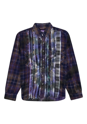 Needles ribbon-detail plaid shirt - Purple