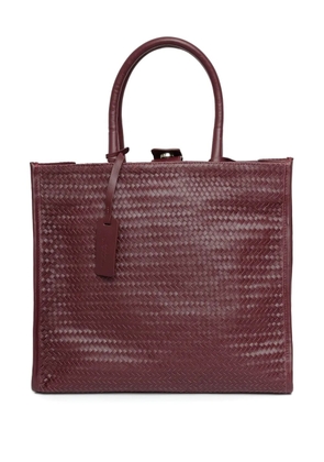 Sarah Chofakian Tresse woven leather tote bag - Red