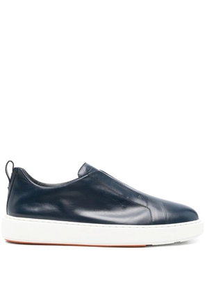 Santoni leather sneakers - Blue