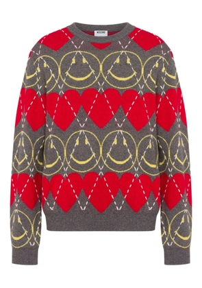 Moschino smiley patterned sweater - Grey