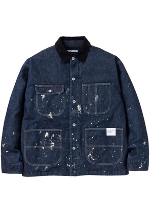 Neighborhood corduroy-collar washed jacket - Blue