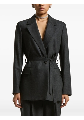 Peserico belted double-breasted jacket - Grey