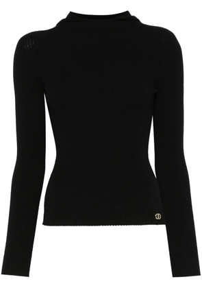 TWINSET ribbed hoodie - Black