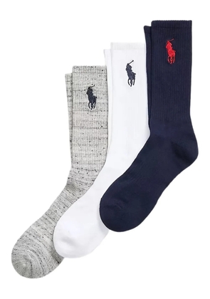 Polo Ralph Lauren logo-embroidered crew socks (pack of three) - Blue