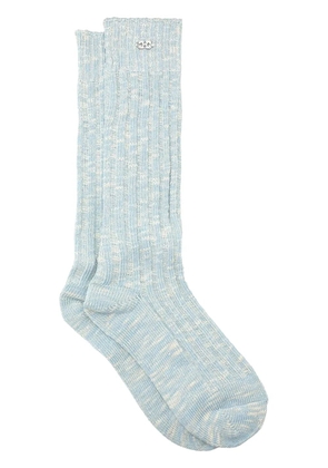 GANNI ribbed socks - Blue