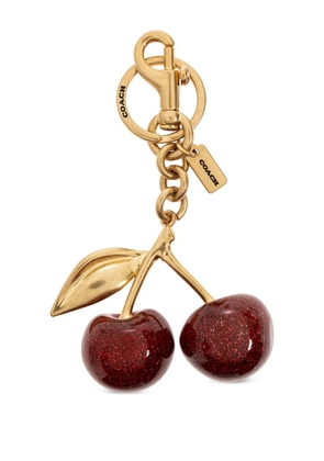 Coach cherry-appliqué keychain - Gold
