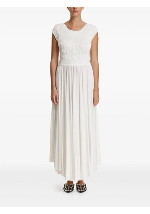 PNK shirred-panel midi dress - White