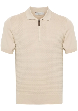 Canali zip-up cotton polo shirt - Neutrals
