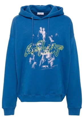 Off-White graphic print cotton hoodie - Blue