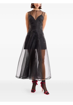 Gemy Maalouf sheer organza midi dress - Black