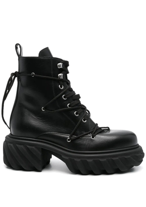 Off-White Pre-Owned 65mm leather combat boots - Black