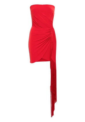NISSA fringed-sash mini dress - Red