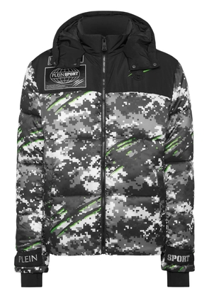 Plein Sport Pixel puffer jacket - Black