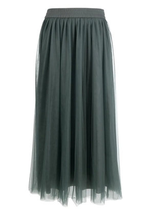 Fabiana Filippi elasticated-waist tulle midi skirt - Grey